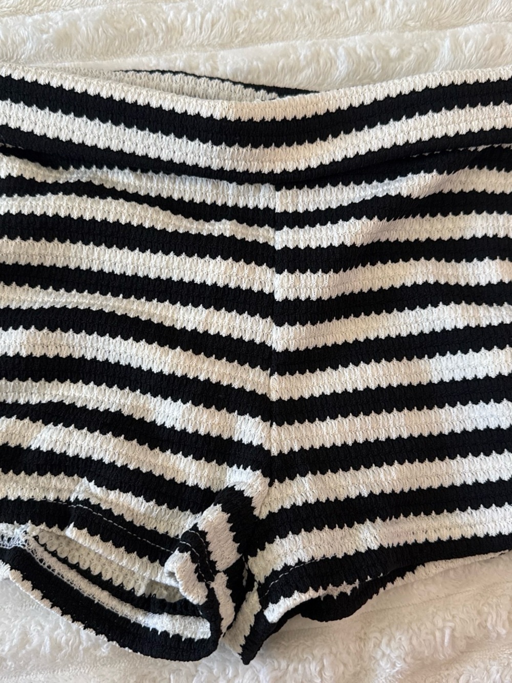 Black & White Striped Women’s Knit Shorts